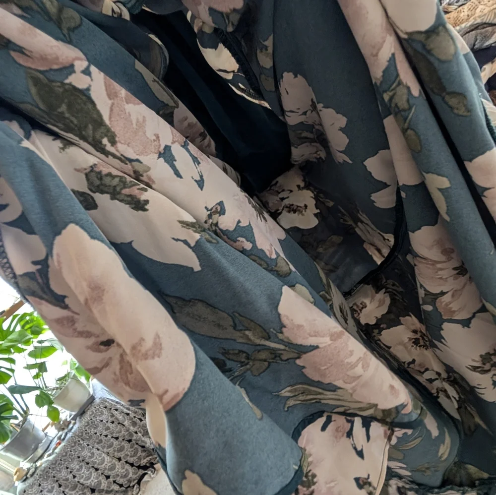 Abercrombie & Fitch Chic Teal Long Floral Maxi Dress